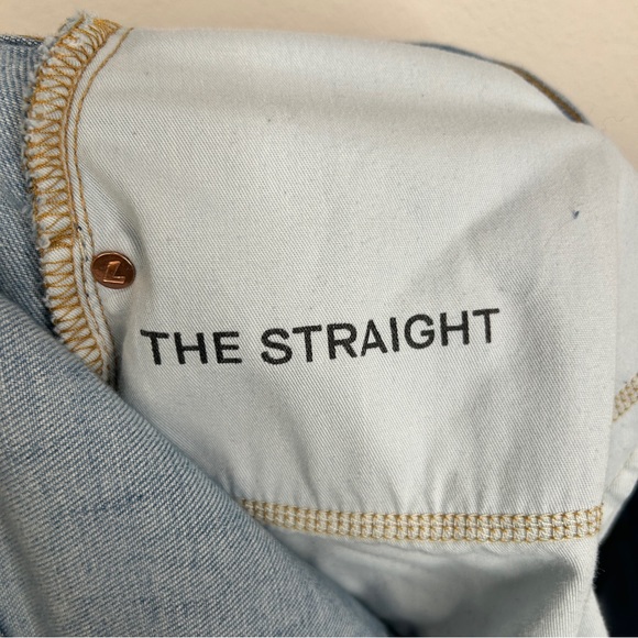 7 for All Mankind the straight jeans mens 36X32 light medium wash denim blue - Picture 7 of 14